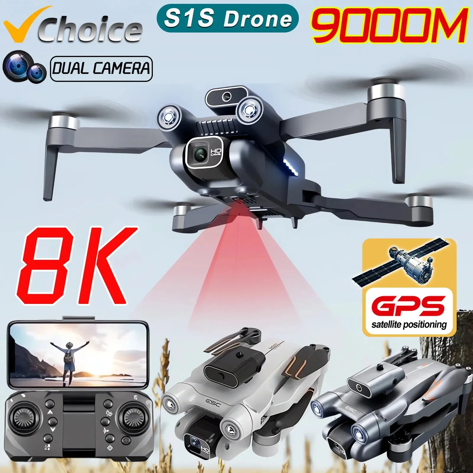 New S1S 5G GPS Drone Camera 8K - Drone Multispectral recension och pris