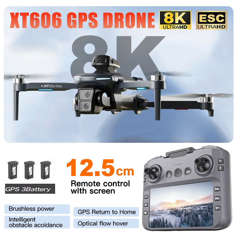 XT606 MAX 3 battery Drone 4k 8 - Drone Thermal Imaging recension och pris